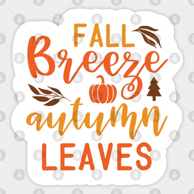 Fall Breeze Autumn Leaves Sticker by labatchino